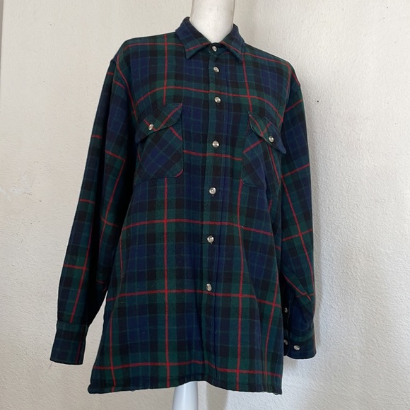 Vintage High Sierra Plaid Insulated Wool Shirt - Picture 1 of 10
